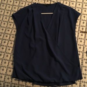 Gibson royal blue crepe blouse